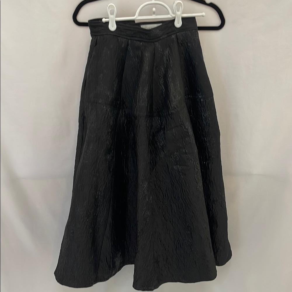 Black A-Line Midi Skirt for Cocktail Events